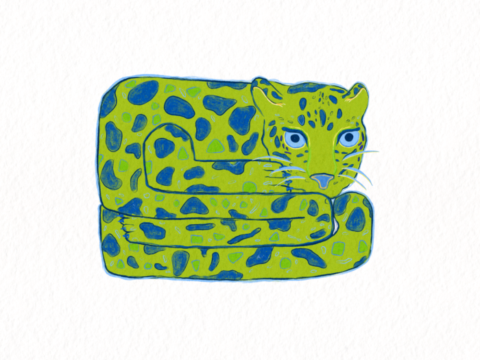 Green Blue Leopard - Fine Art Print