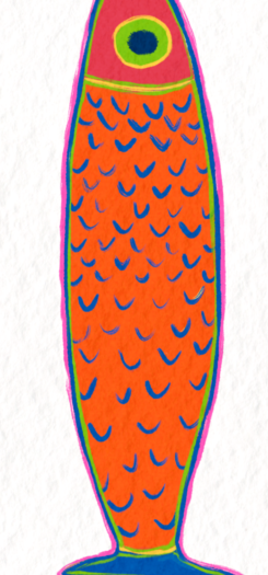 Colourful Orange Fish - Sticker