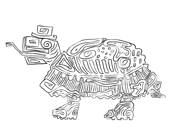 Mr. Turtle - Ink on Paper Fine Art Print